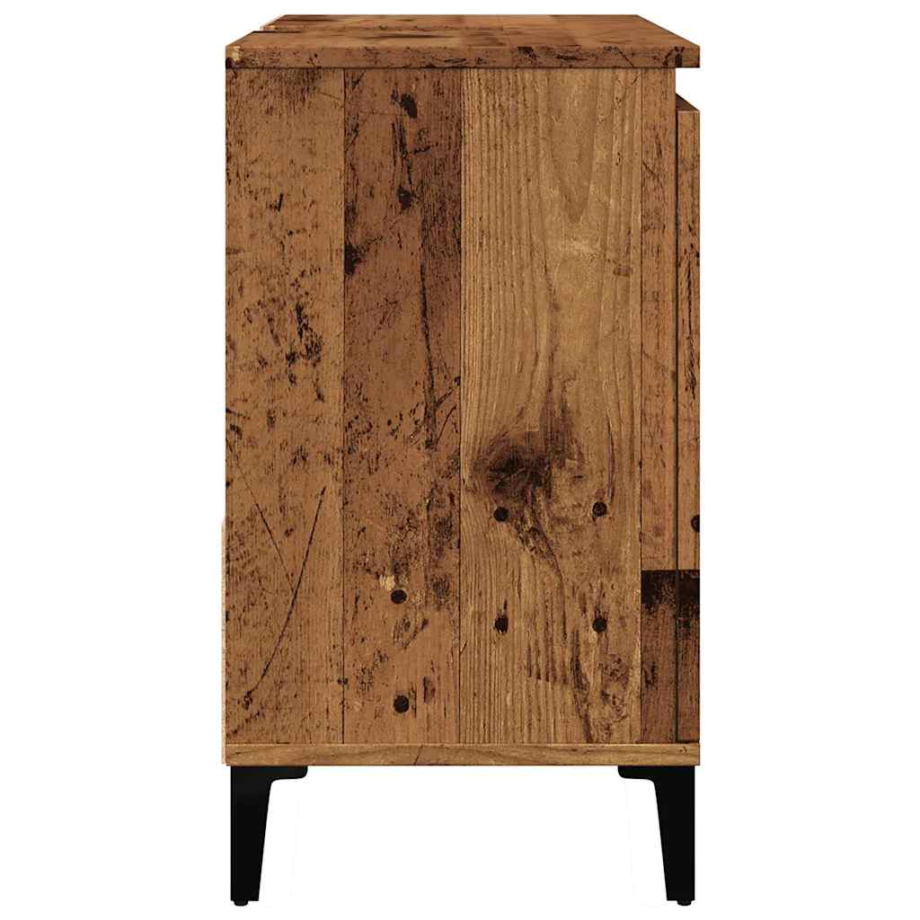 underskab til vask 65x33x60 cm konstrueret træ gammelt trælook