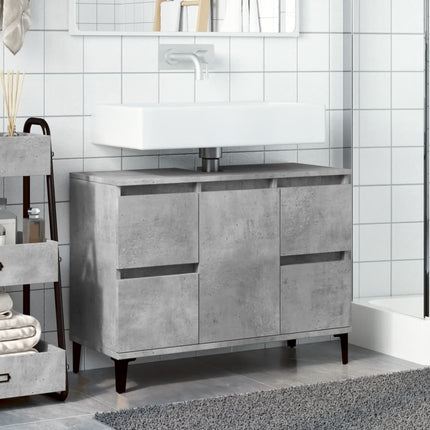underskab til håndvask 80x33x60 cm konstrueret træ betongrå