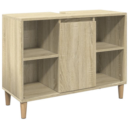 badeværelsesskab 80x33x60 cm konstrueret træ sonoma-eg