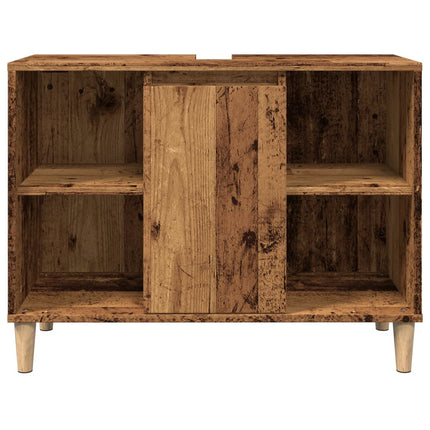 badeværelsesskab 80x33x60 cm konstrueret træ gammelt træ-look