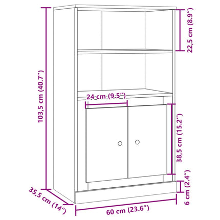 skænk 60x35,5x103,5 cm konstrueret træ gammelt træ-look