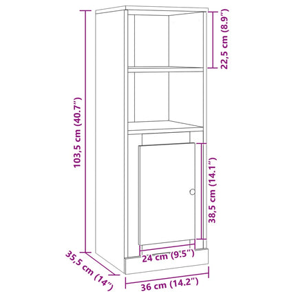 skab 36x35,5x103,5 cm konstrueret træ gammelt træ-look