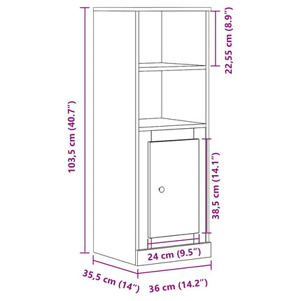 skænk 36x35,5x103,5 cm konstrueret træ egetræsfarve