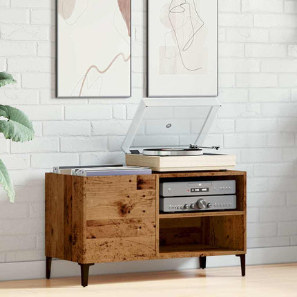 vinylskab 84,5x38x48 cm konstrueret træ antikt trælook