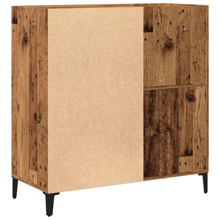 vinylskab 84,5x38x89 cm konstrueret træ antikt trælook