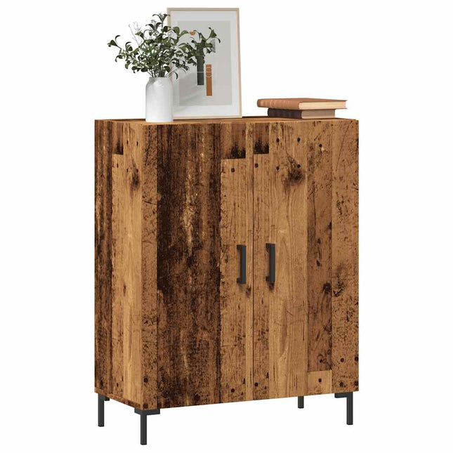 skænk 69,5x34x90 cm konstrueret træ antikt trælook