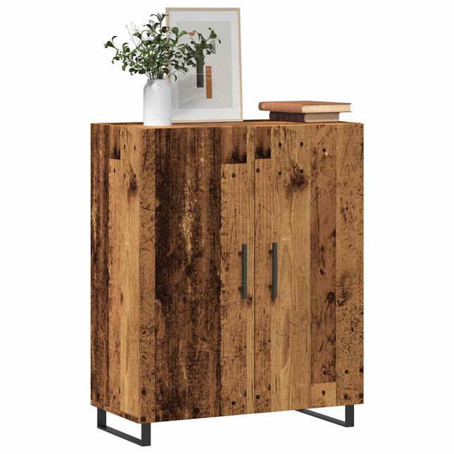skænk 69,5x34x90 cm konstrueret træ antikt trælook