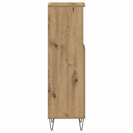 badeværelsesskab 30x30x100 cm konstrueret træ kunsteg