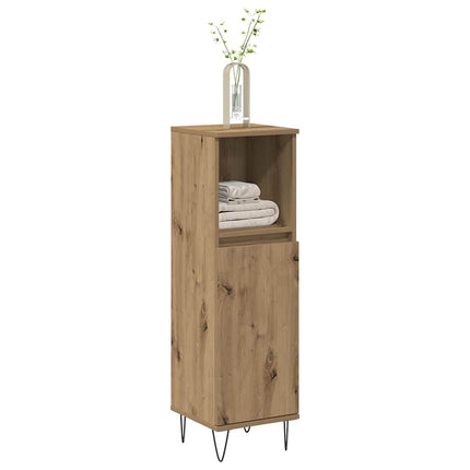 badeværelsesskab 30x30x100 cm konstrueret træ kunsteg