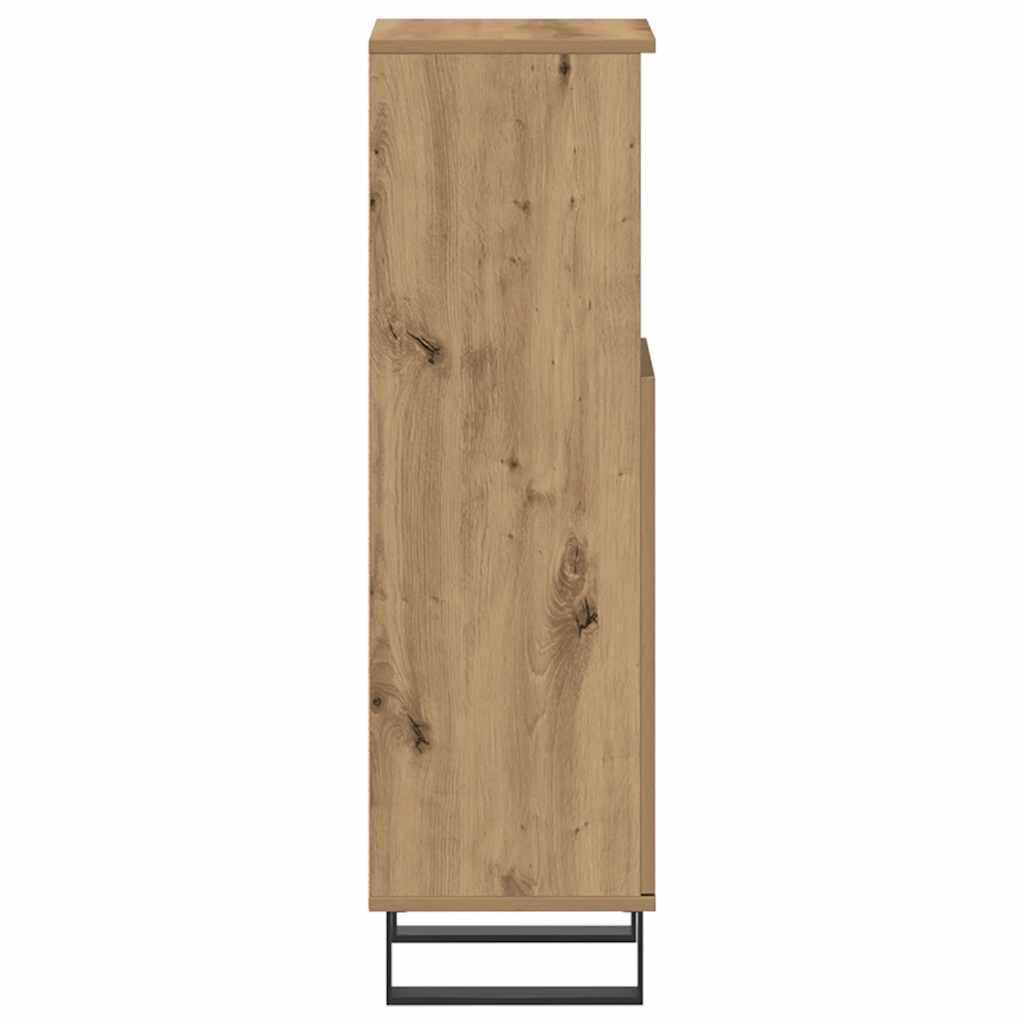 badeværelsesskab 30x30x100 cm konstrueret træ kunsteg