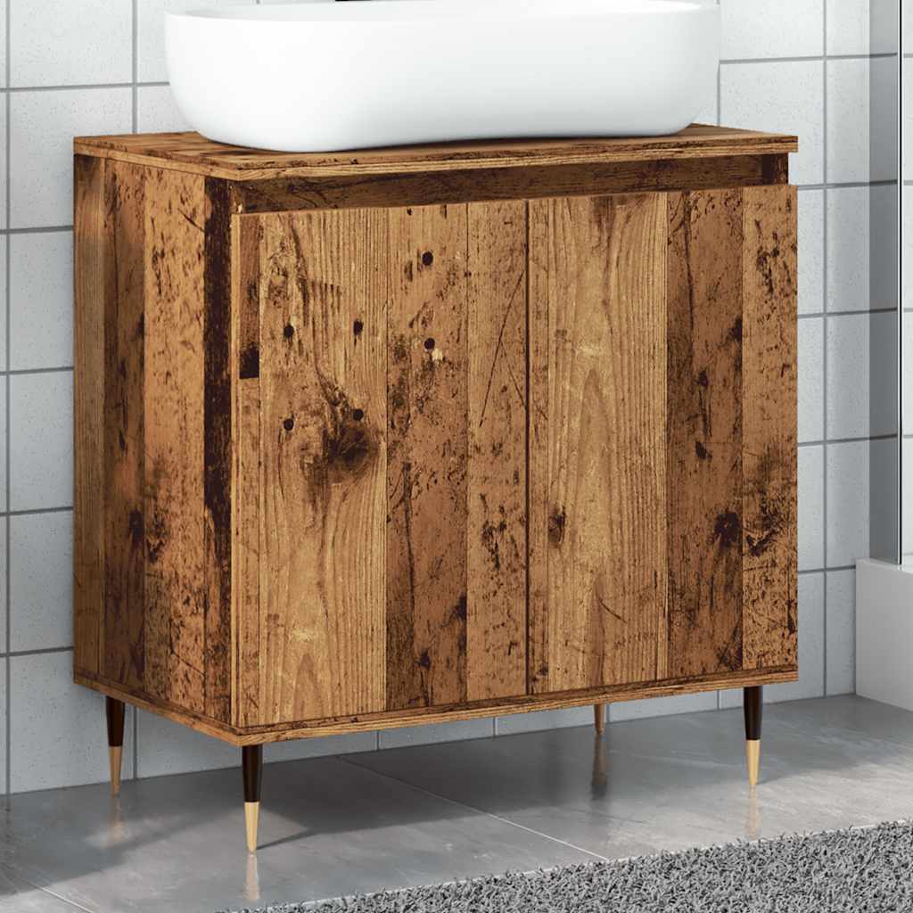 Badeværelsesskab 58×33×60 cm i konstrueret træ - antikt træ