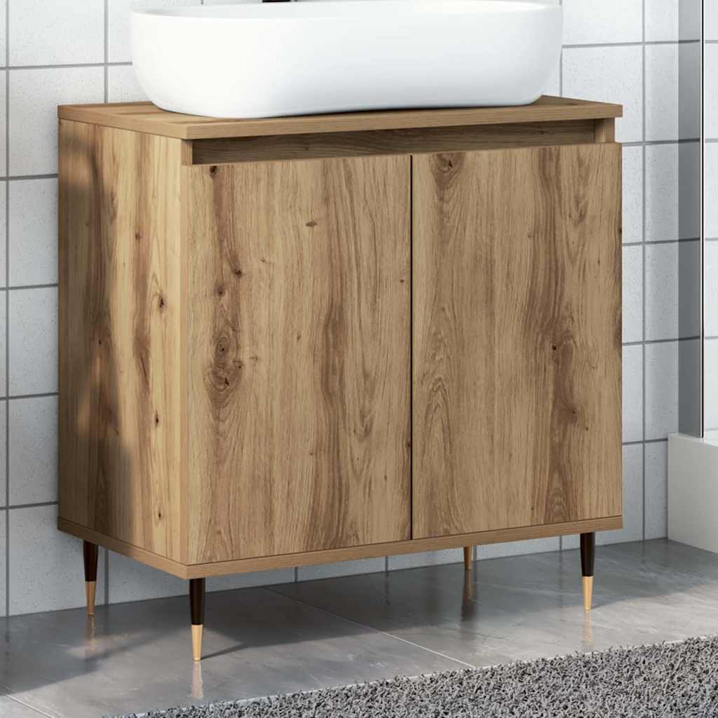 Badeværelsesskab 58×33×60 cm i konstrueret træ - kunsteg