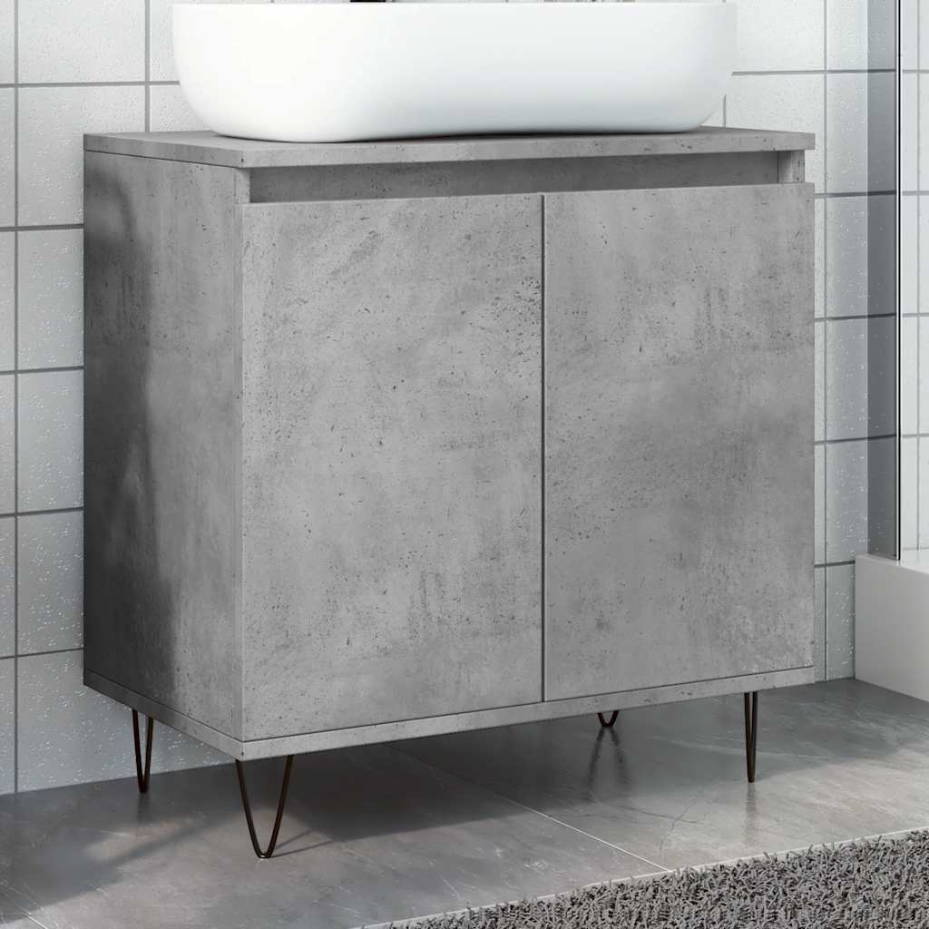 Badeværelsesskab 58×33×60 cm i konstrueret træ - betongrå