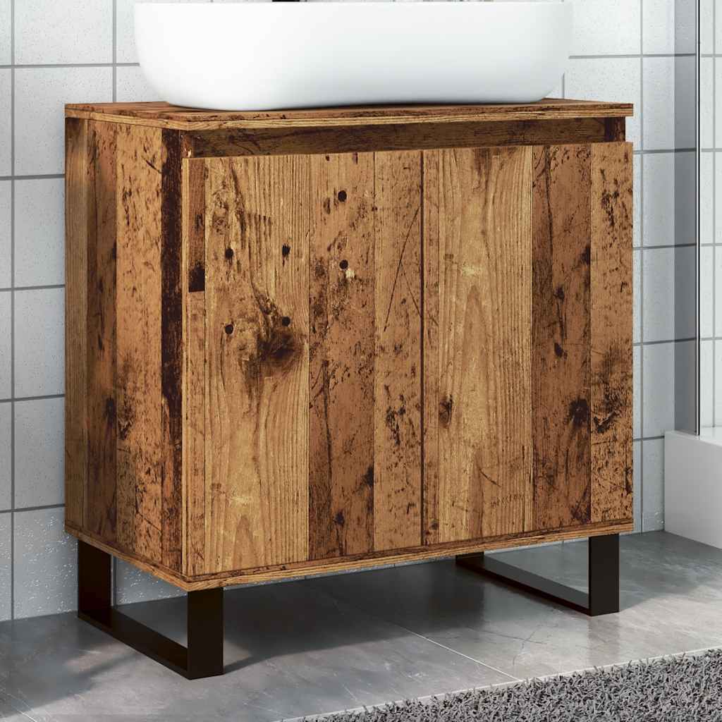 Badeværelsesskab 58×33×60 cm i konstrueret træ - antikt træ