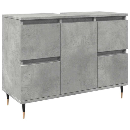 badeværelsesskab 80x33x60 cm konstrueret træ betongrå