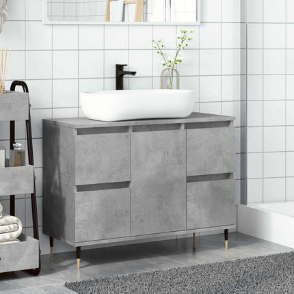 badeværelsesskab 80x33x60 cm konstrueret træ betongrå
