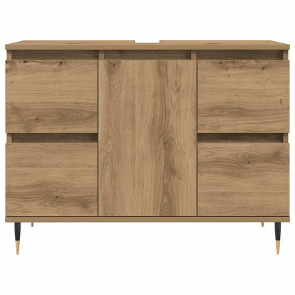 badeværelsesskab 80x33x60 cm konstrueret træ kunsteg