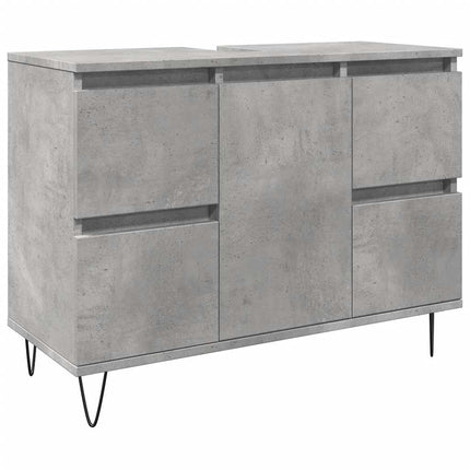 badeværelsesskab 80x33x60 cm konstrueret træ betongrå
