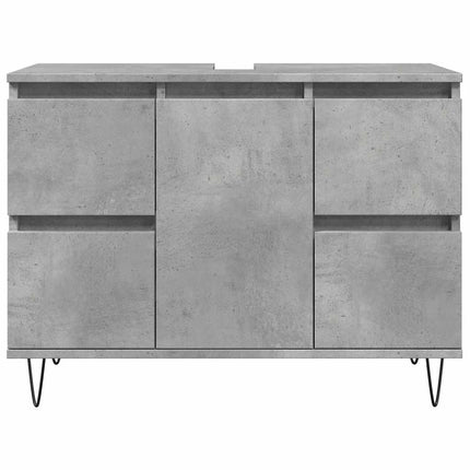 badeværelsesskab 80x33x60 cm konstrueret træ betongrå