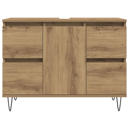 badeværelsesskab 80x33x60 cm konstrueret træ kunsteg
