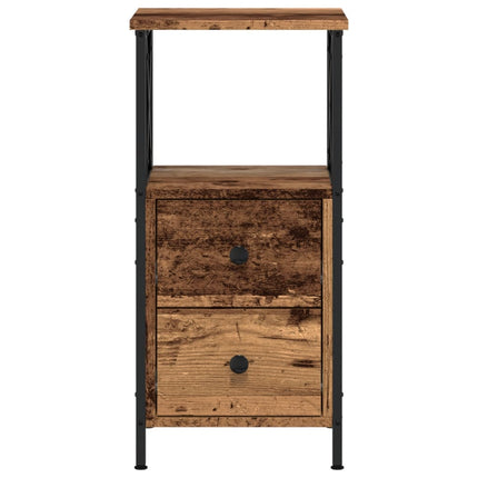 sengeborde 2 stk. 34x35,5x70 cm konstrueret træ antikt trælook