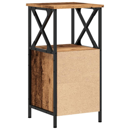 sengeborde 2 stk. 34x35,5x70 cm konstrueret træ antikt trælook
