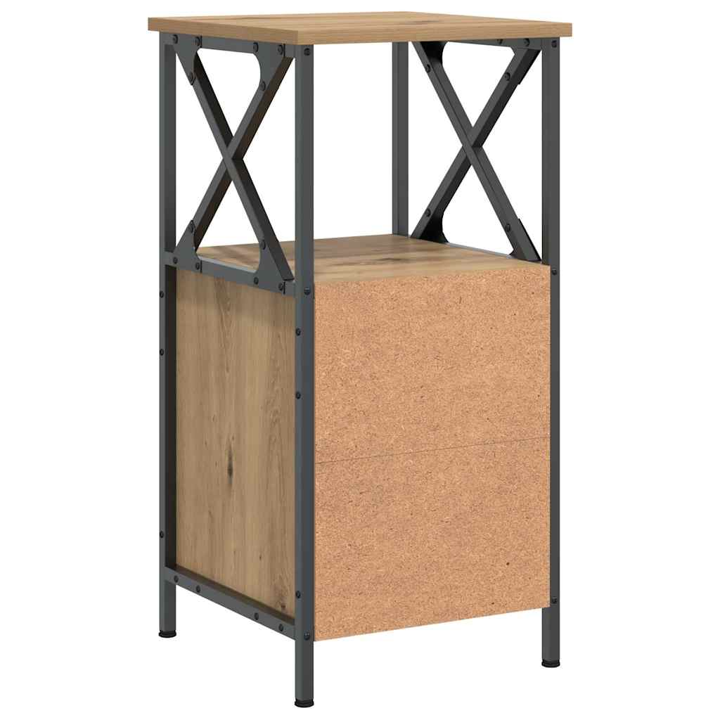 sengebord 34x35,5x70 cm konstrueret træ kunsteg