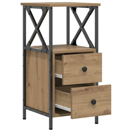 sengeborde 2 stk. 34x35,5x70 cm konstrueret træ bkunsteg