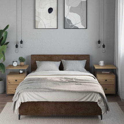 sengeborde 2 stk. 44x45x60 cm konstrueret træ kunsteg