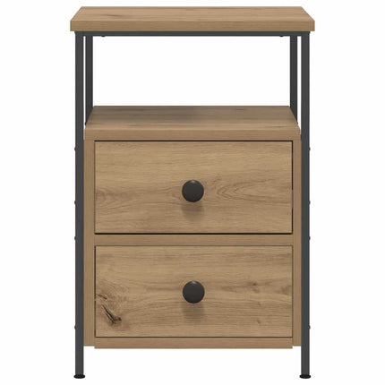 sengeborde 2 stk. 34x35,5x50 cm konstrueret træ kunsteg