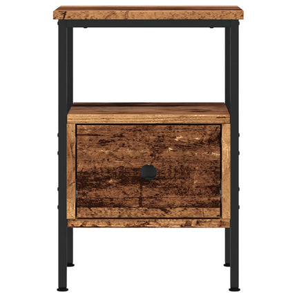 sengeborde 2 stk. 34x36x50 cm konstrueret træ gammelt trælook