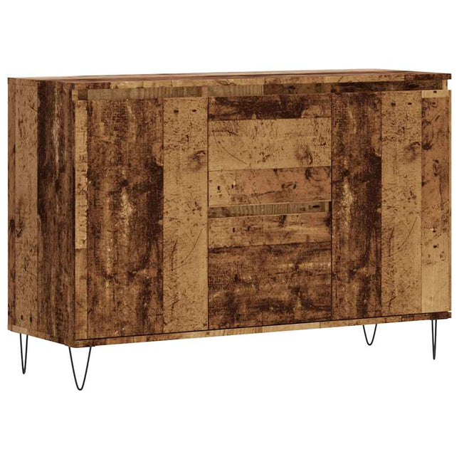 skænk 101,5x35x70 cm konstrueret træ gammelt trælook