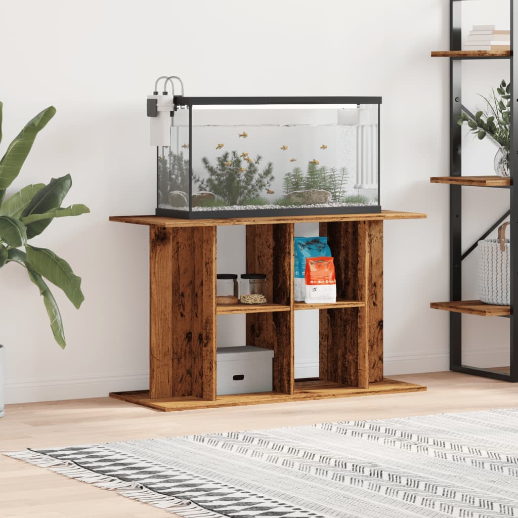 akvariebord 100x40x60 cm konstrueret træ antikt trælook