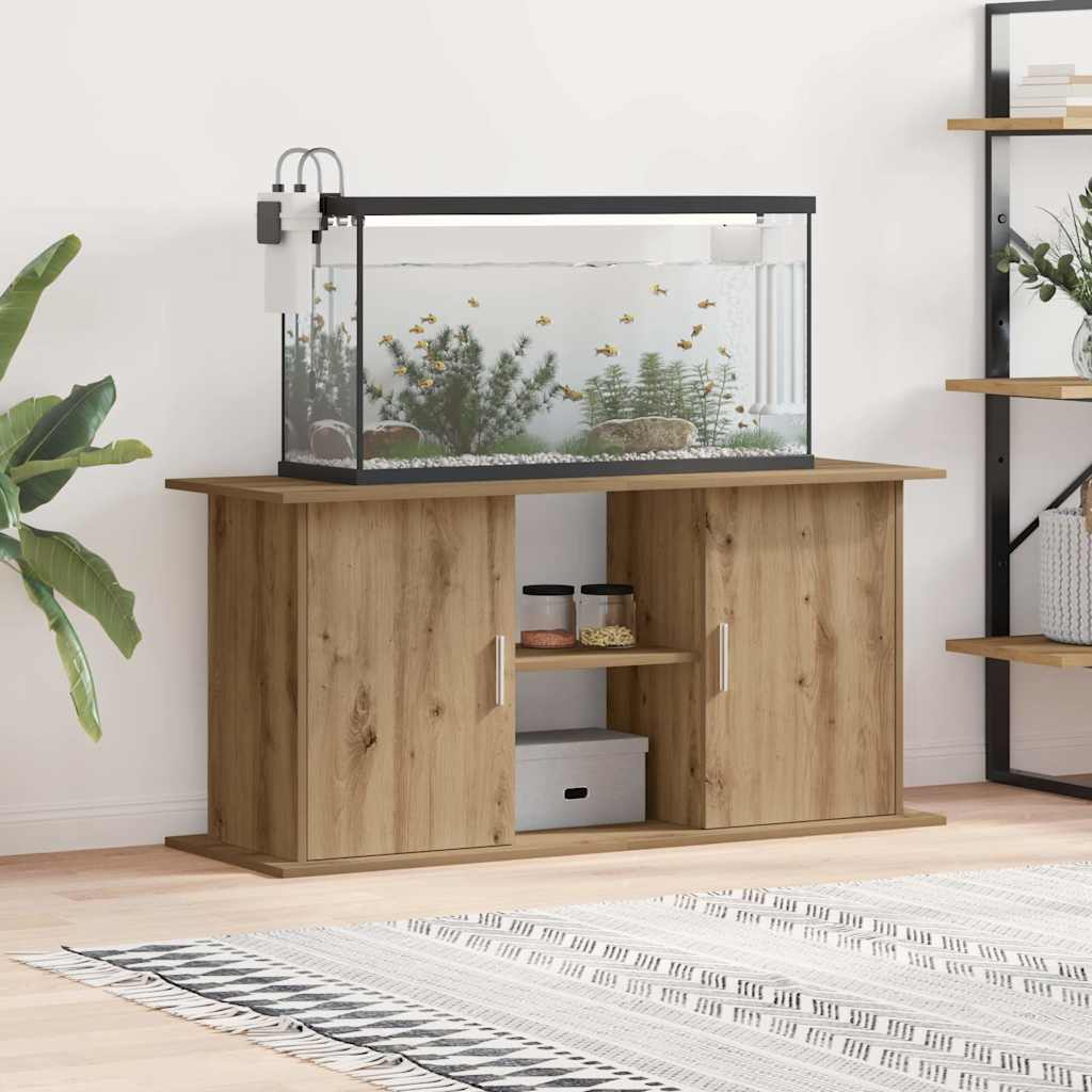 akvariestativ håndlavet eg 121x41x58 cm konstrueret træ