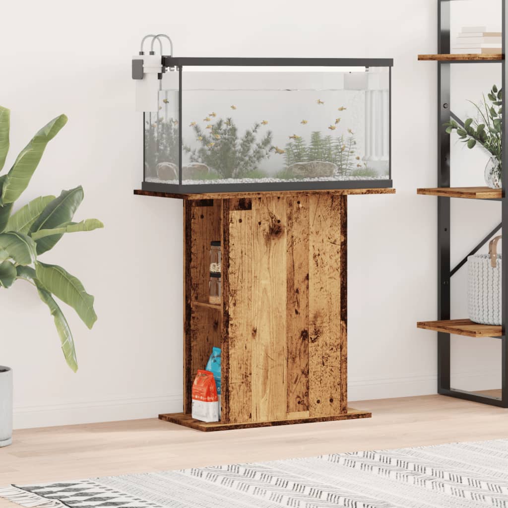 akvariestativ gammelt træ 36x75x72,5 cm konstrueret træ billede