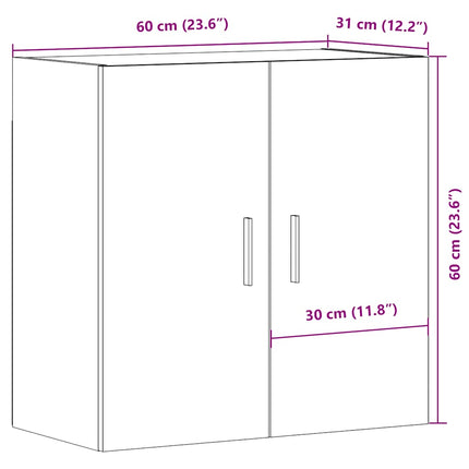vægskab 60x31x60 cm konstrueret træ antikt træ