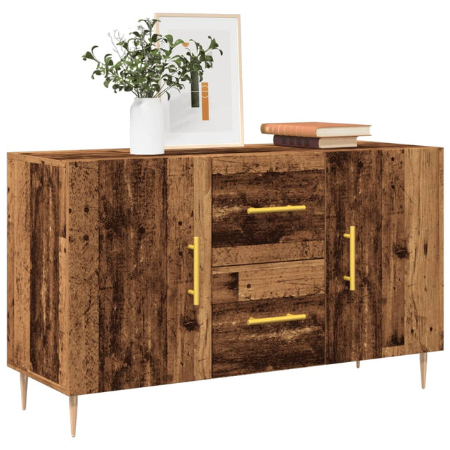 skænk 100x36x60 cm konstrueret træ gammelt træ-look