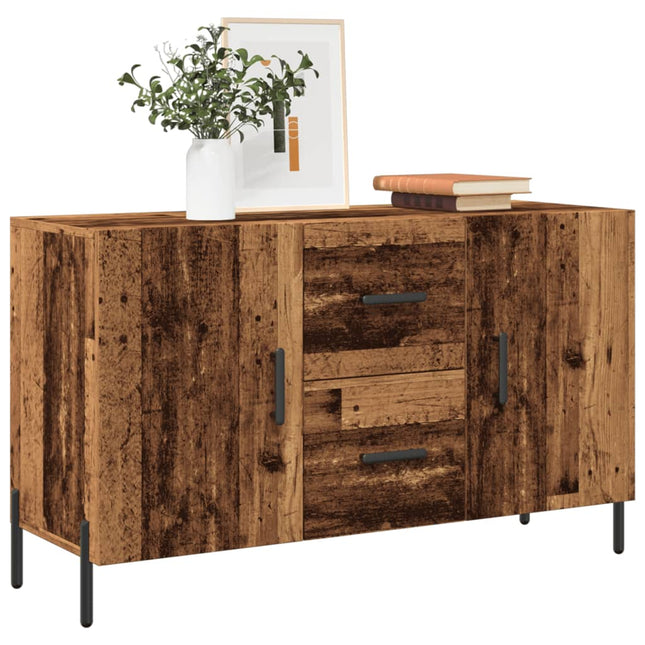 skænk 100x36x60 cm konstrueret træ gammelt træ-look