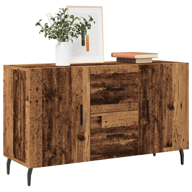 skænk 100x36x60 cm konstrueret træ gammelt træ-look