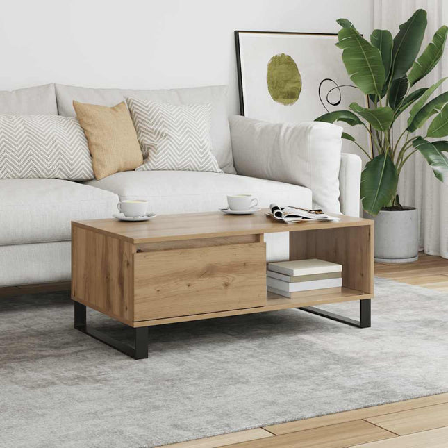 sofabord 90x50x36,5 cm konstrueret træ kunsteg