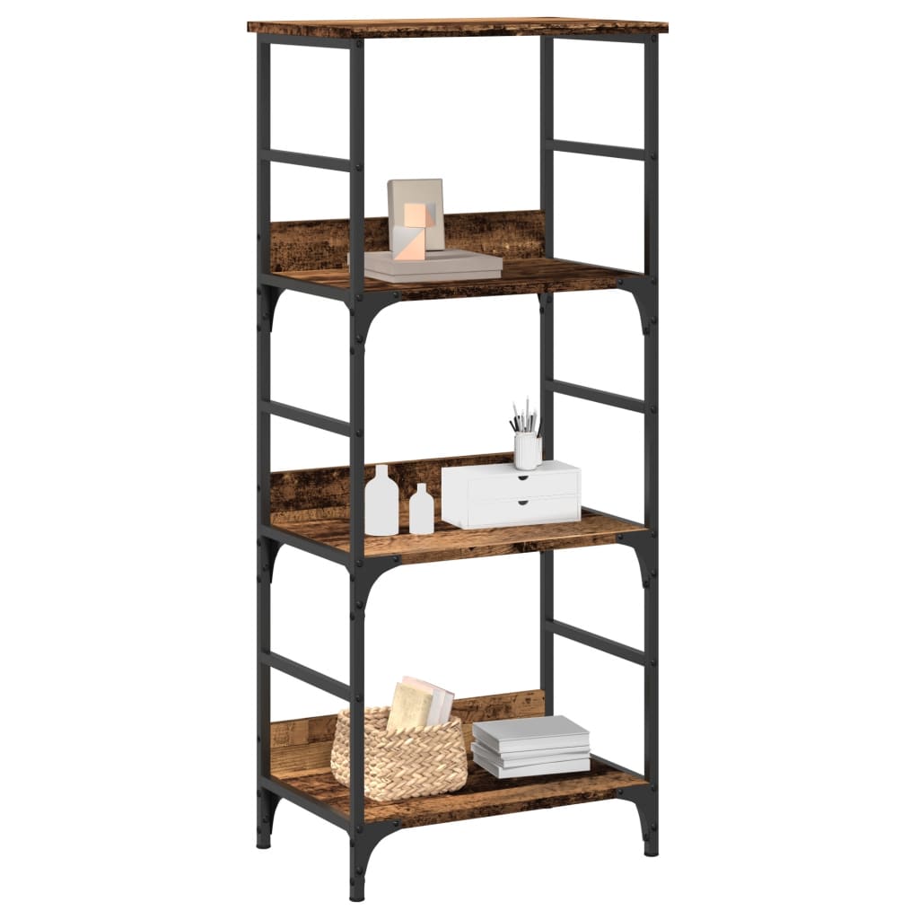 bogreol 50x33x117,5 cm konstrueret træ antikt trælook billede