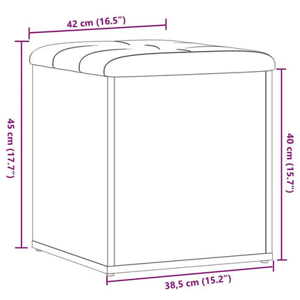 opbevaringsbænk 42x42x45 cm konstrueret træ kunsteg