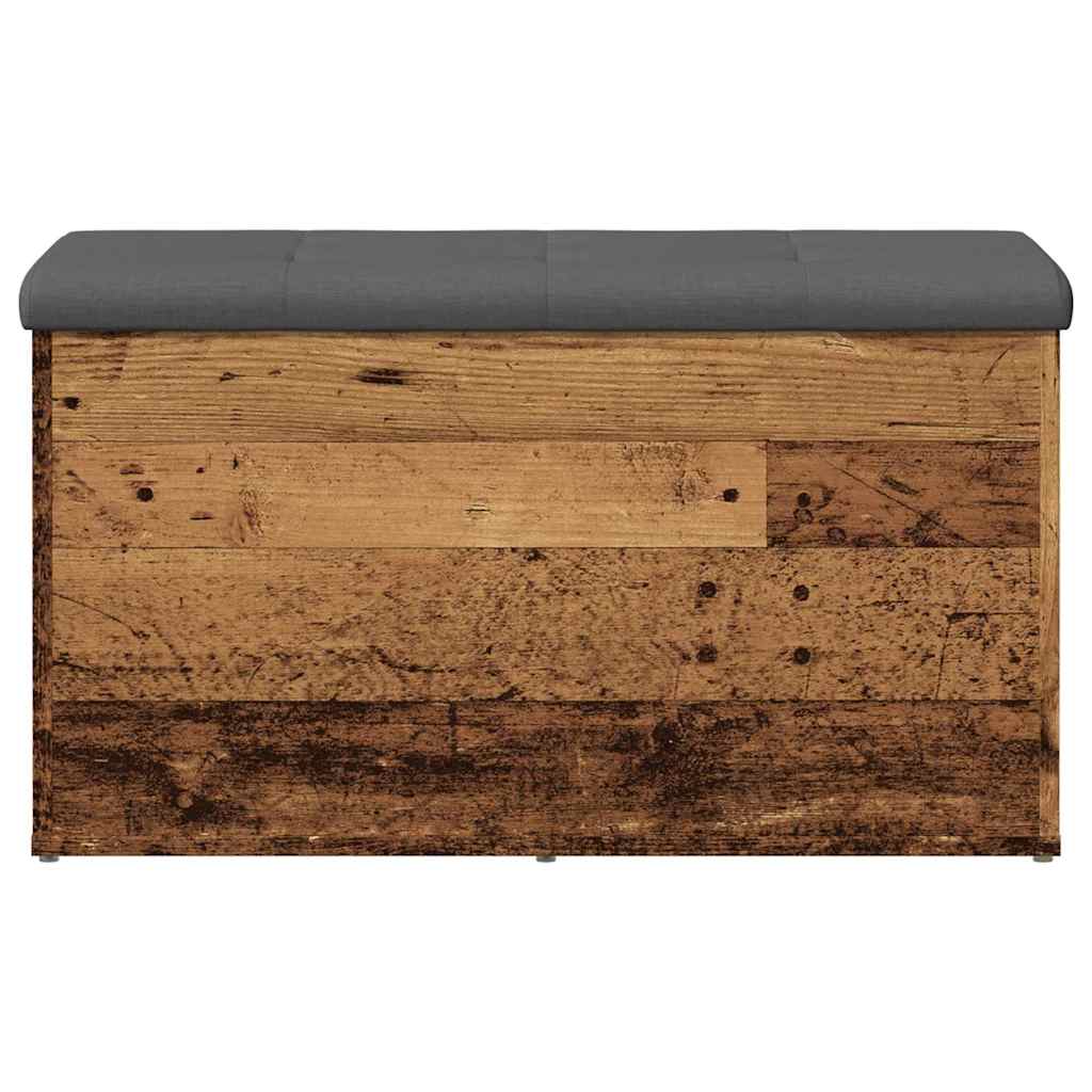 opbevaringsbænk 82x42x45 cm konstrueret træ antikt træ