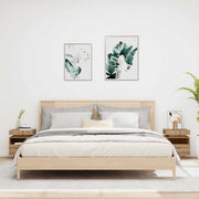 sengeborde 2 stk. med LED-lys 40x39x48,5 cm kunsteg