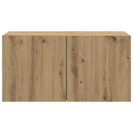 væghængt tv-bord 80x30x41 cm egetræsfarve