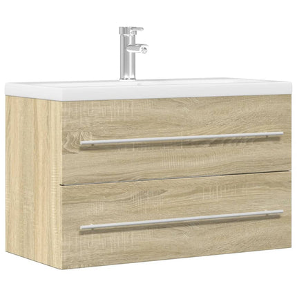 vaskeskab 80x38,5x48 cm konstrueret træ gammelt trælook