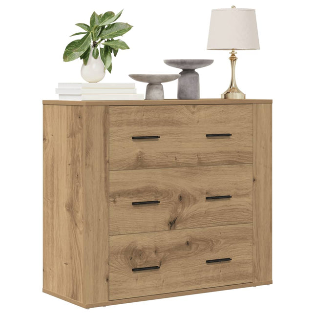 skænk 80x33x70 cm konstrueret træ kunsteg
