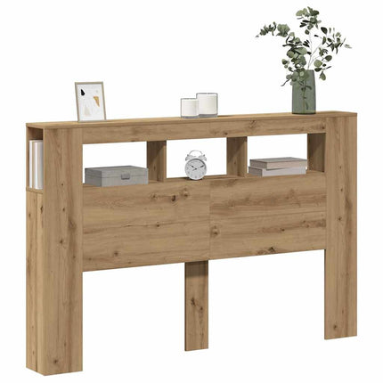 sengegavl m. LED-lys 160x18,5x103,5 cm konstrueret træ kunsteg