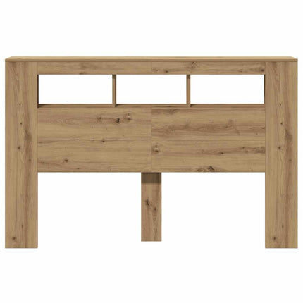 sengegavl m. LED-lys 160x18,5x103,5 cm konstrueret træ kunsteg