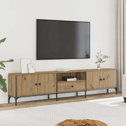 tv-bord med skuffe 200x25x44 cm konstrueret træ kunsteg